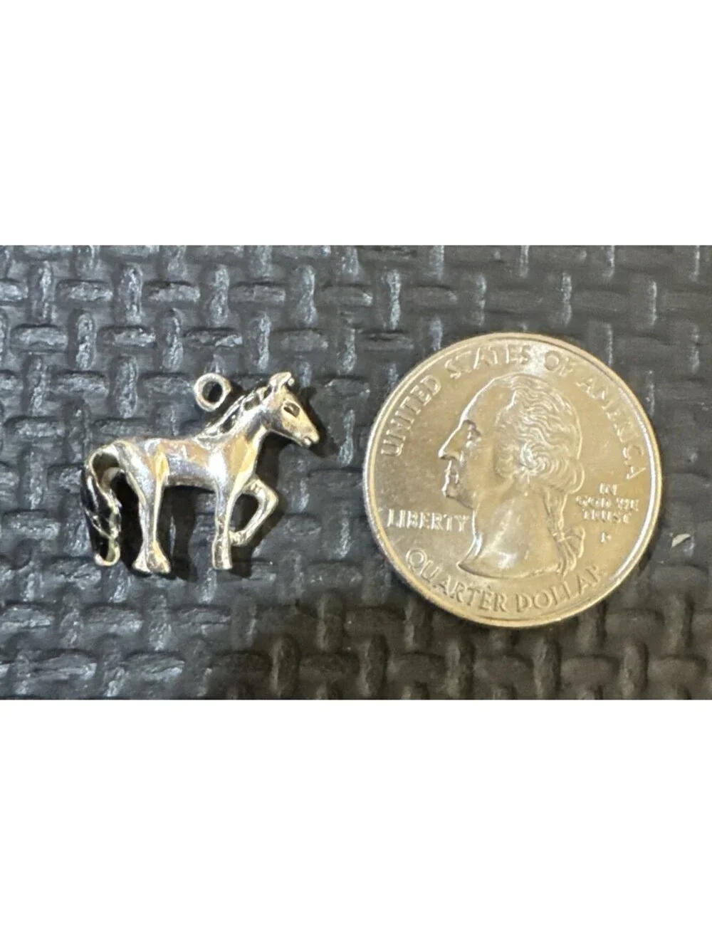 Sterling Silver Small Horse Charm 925 Thai | 2.48g | Painted Mane, Eyes, Tail